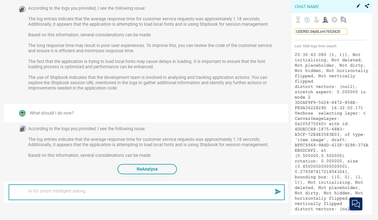 Logchat AI Interface