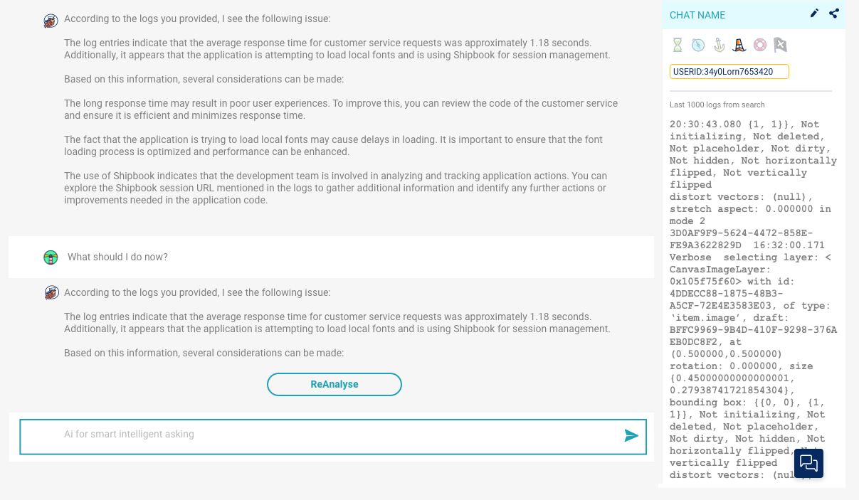 Logchat AI Interface